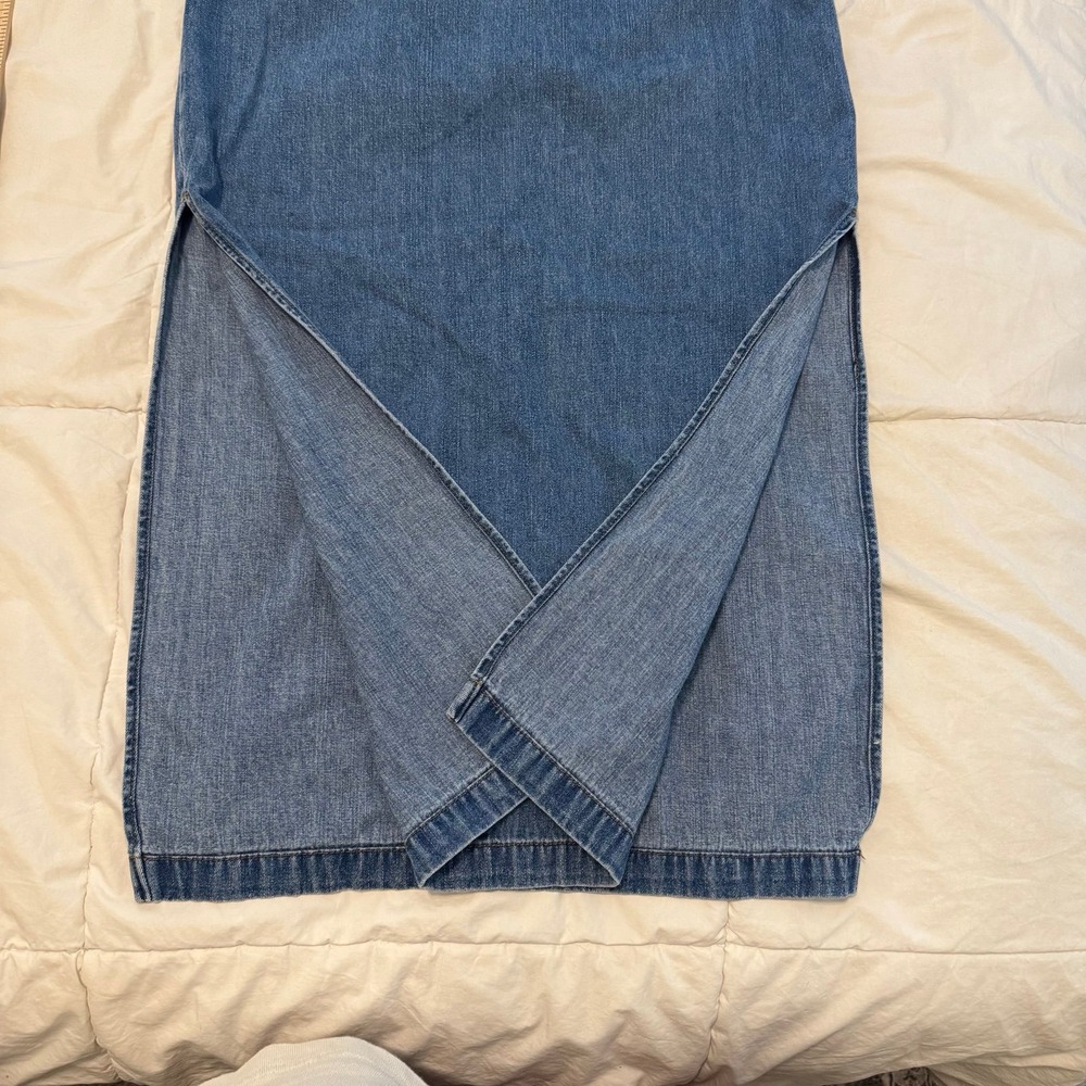 London Jean Women's Denim Maxi Skirt-Sz 4P-Med Wash-Vintage-Boho-Cottagecore‎ - Picture 4 of 7